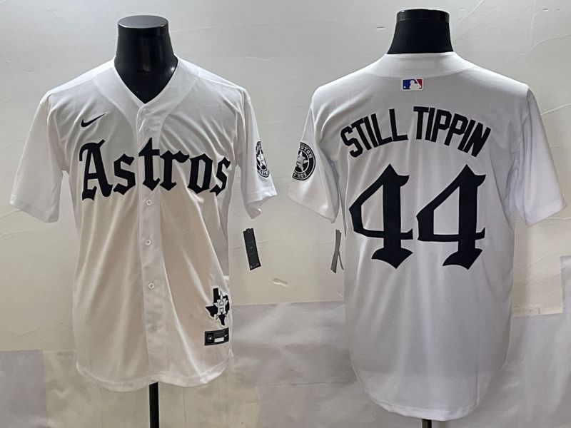 Men 2025 Houston Astros #44 Still Tippin White Five generations Joint Name Nike MLB Jersey style 9->houston astros->MLB Jersey